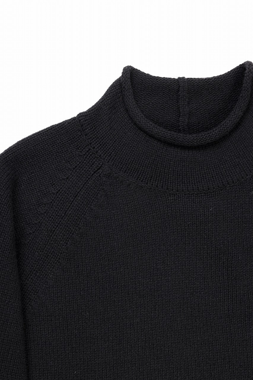 Y's for men x MASSES MOCK NECK PULL OVER / WOOL KNIT (BLACK) - Image 10