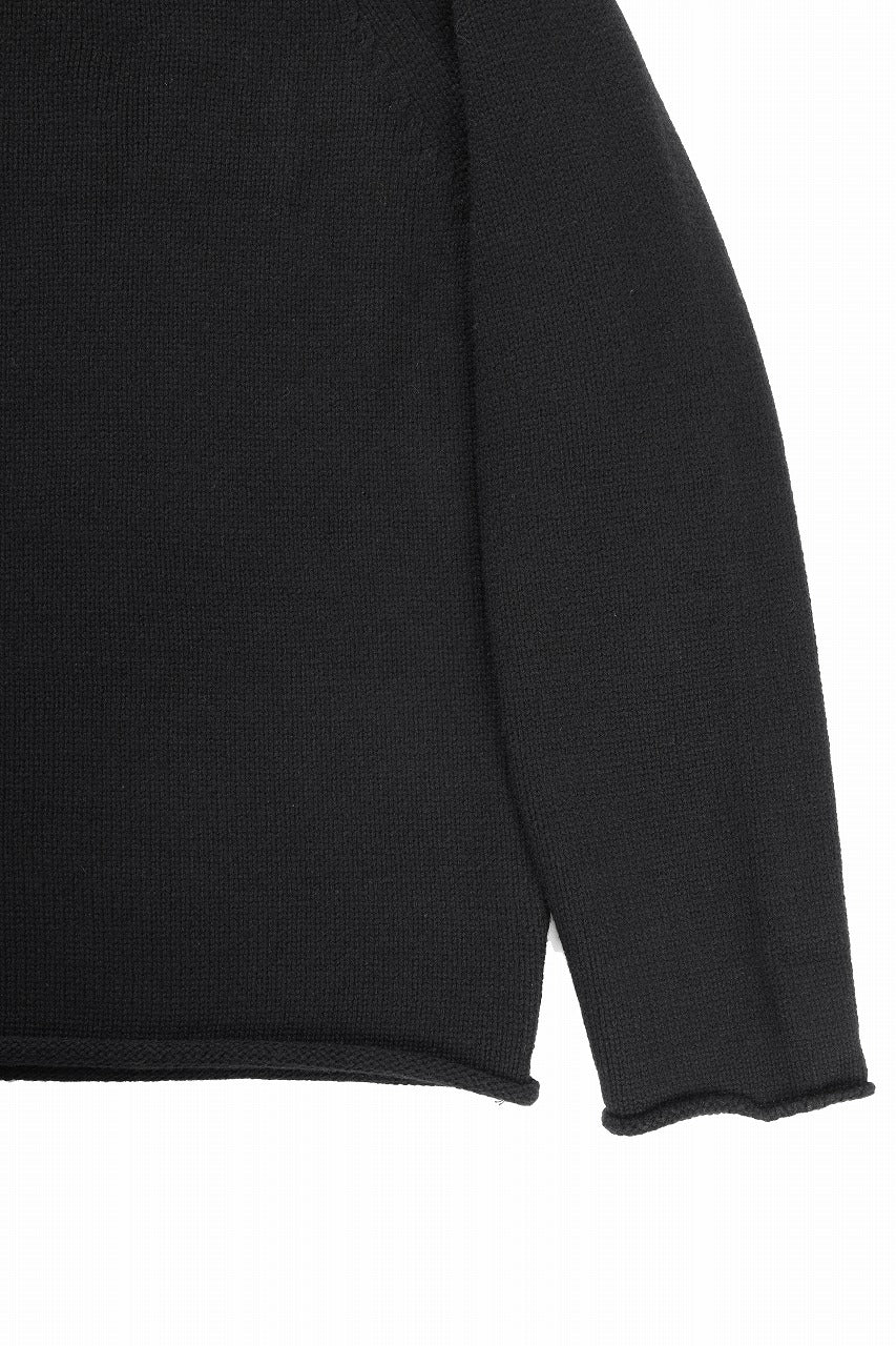 Y's for men x MASSES MOCK NECK PULL OVER / WOOL KNIT (BLACK) - Image 11