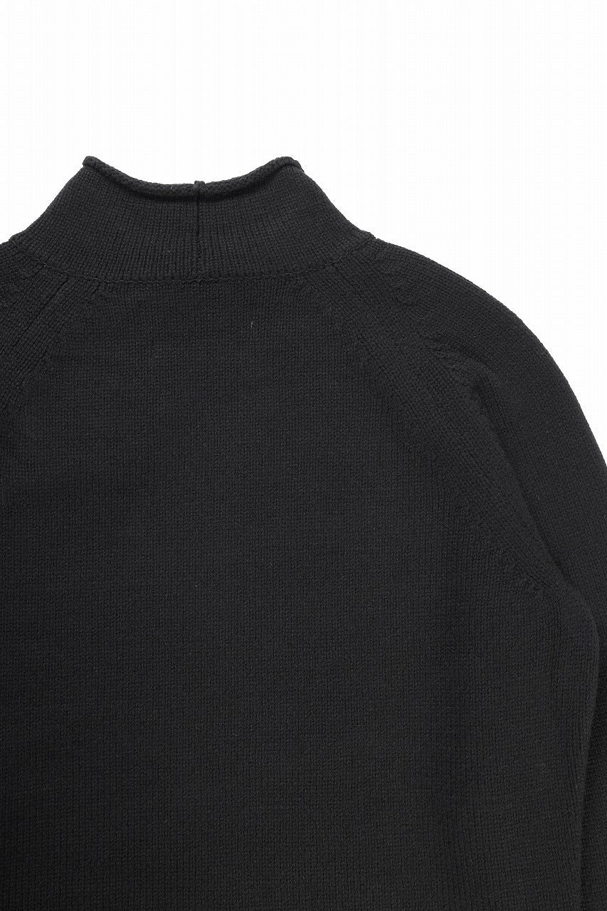 Y's for men x MASSES MOCK NECK PULL OVER / WOOL KNIT (BLACK) - Image 12