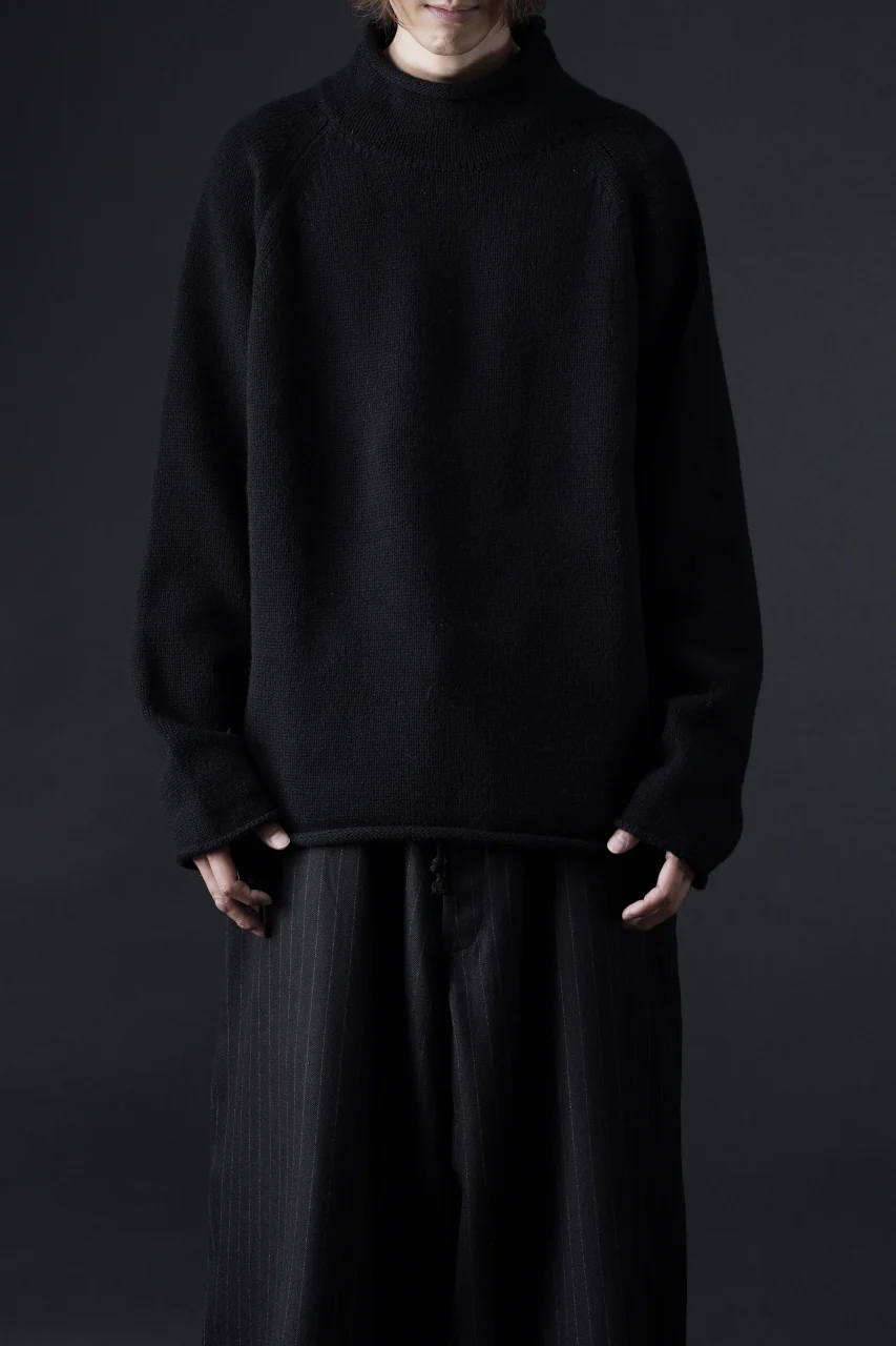 Y's for men x MASSES MOCK NECK PULL OVER / WOOL KNIT (BLACK) - Image 17