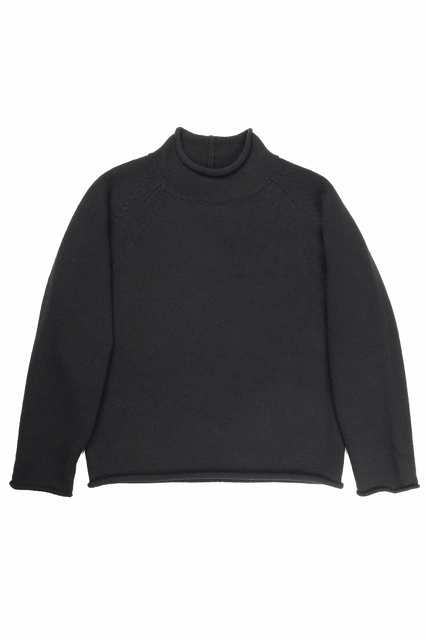 Y's for men x MASSES MOCK NECK PULL OVER / WOOL KNIT (BLACK) - Image 2