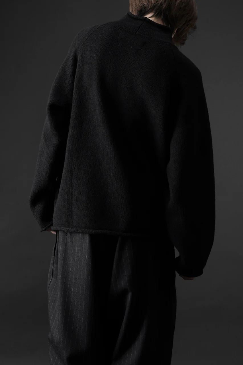 Y's for men x MASSES MOCK NECK PULL OVER / WOOL KNIT (BLACK) - Image 20