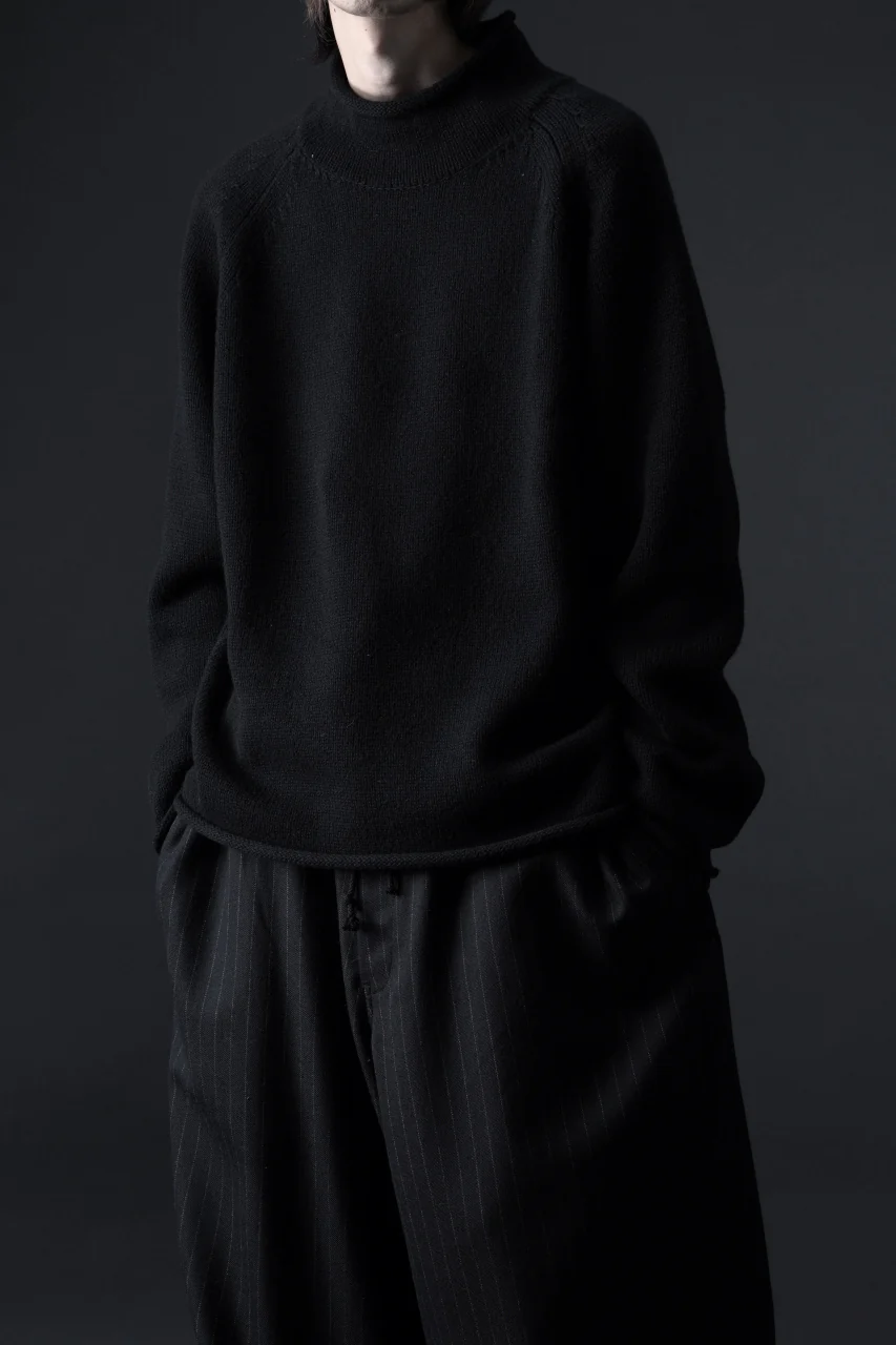 Y's for men x MASSES MOCK NECK PULL OVER / WOOL KNIT (BLACK) - Image 22