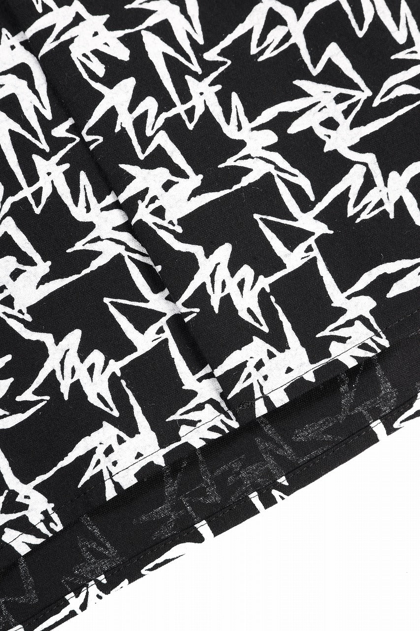 Y's for men x MASSES OPEN COLLAR SHIRT / MA ALL OVER PIGMENT PRINT (BLACK) - Image 9