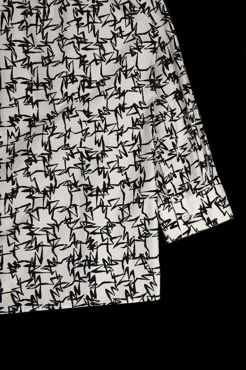 Y's for men x MASSES OPEN COLLAR SHIRT / MA ALL OVER PIGMENT PRINT (WHITE) - Image 11