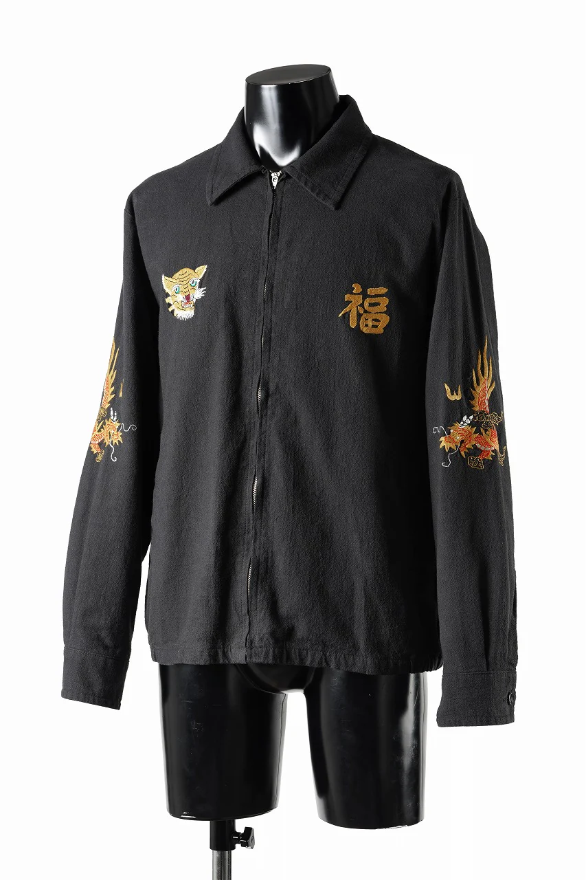 Y's for men x MASSES SOUVENIR BLOUSON / SLUB COTTON (BLACK) - Image 4