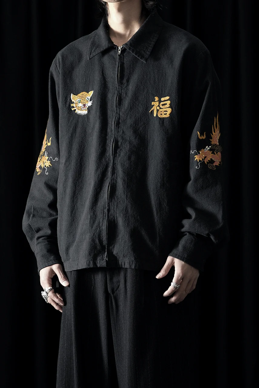 Y's for men x MASSES SOUVENIR BLOUSON / SLUB COTTON (BLACK) - Image 9