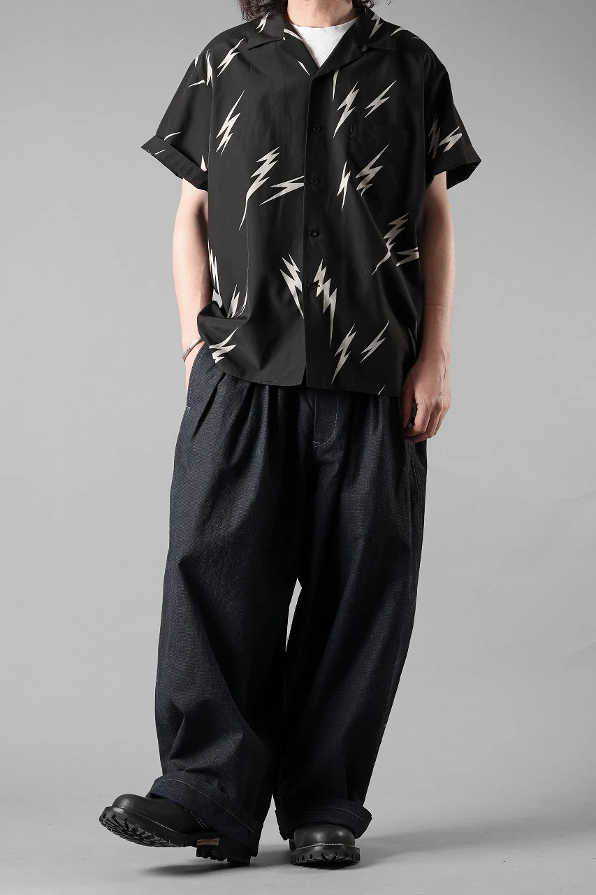 Y's for men x MASSES TE PATTERN DISCHARGE PRINT H/S SHIRT (BLACK) - Image 14