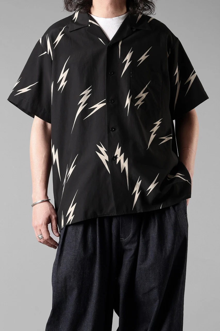 Y's for men x MASSES TE PATTERN DISCHARGE PRINT H/S SHIRT (BLACK) - Image 5