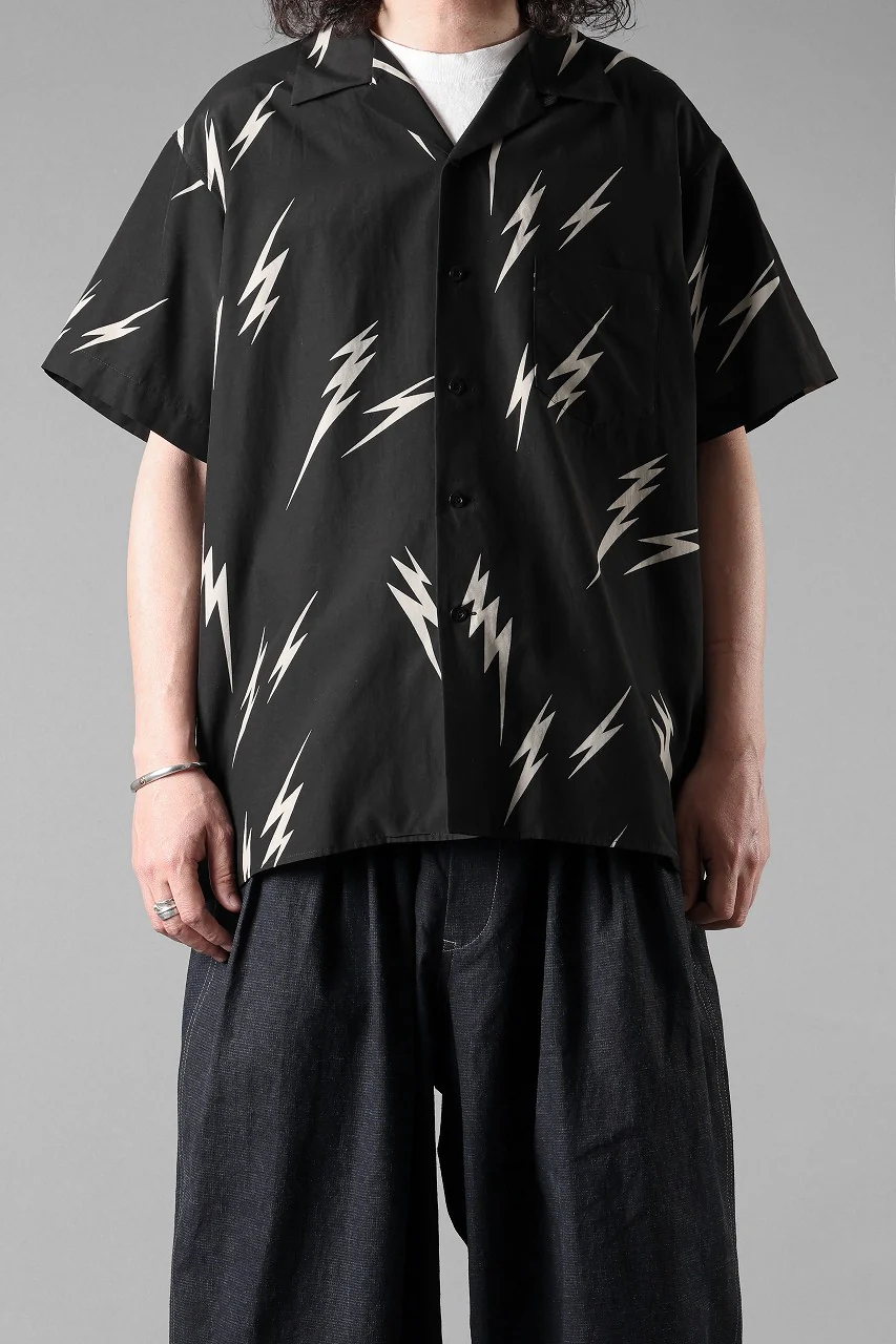 Y's for men x MASSES TE PATTERN DISCHARGE PRINT H/S SHIRT (BLACK) - Image 9