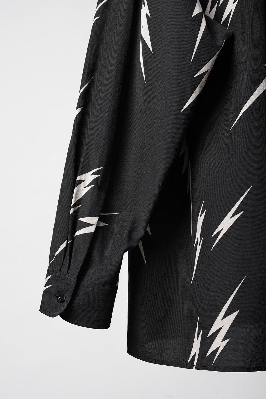 Y's for men x MASSES TE PATTERN DISCHARGE PRINT L/S SHIRT (BLACK) - Image 10