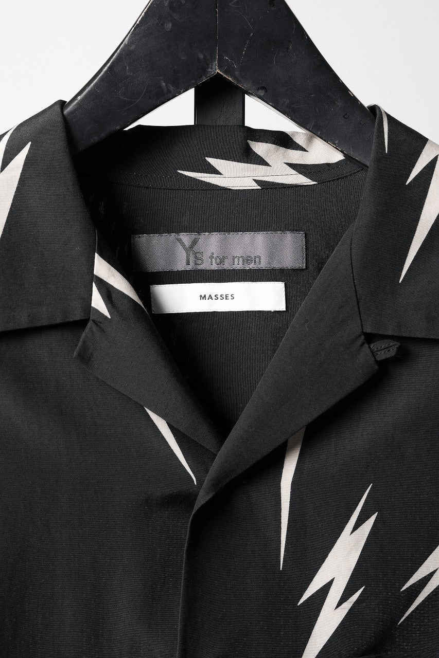 Y's for men x MASSES TE PATTERN DISCHARGE PRINT L/S SHIRT (BLACK) - Image 7