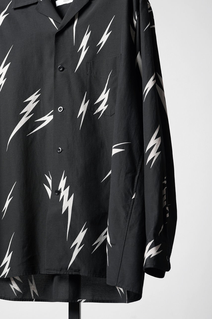 Y's for men x MASSES TE PATTERN DISCHARGE PRINT L/S SHIRT (BLACK) - Image 9