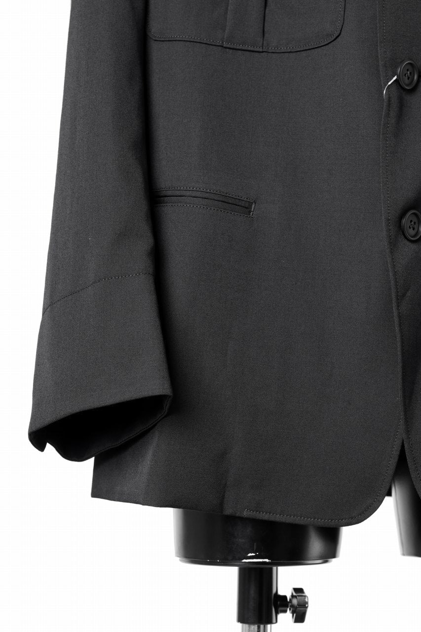 Y's for men Z ACTION PLEATS JACKET / WRINKLED GABARDINE (BLACK) - Image 11