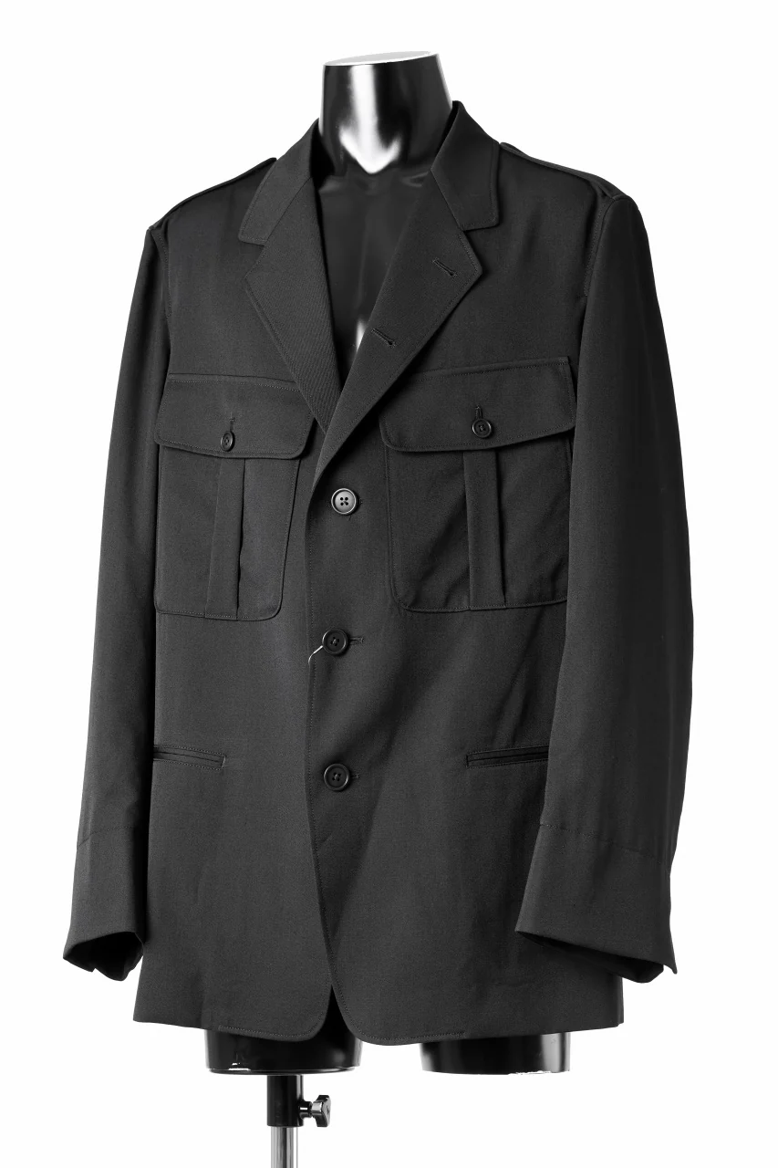 Y's for men Z ACTION PLEATS JACKET / WRINKLED GABARDINE (BLACK) - Image 2