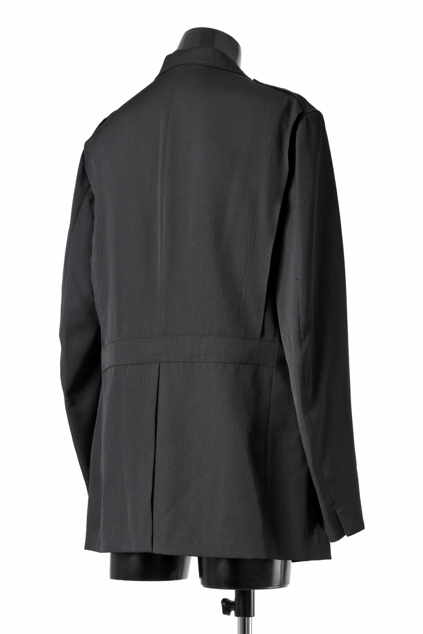 Y's for men Z ACTION PLEATS JACKET / WRINKLED GABARDINE (BLACK) - Image 5
