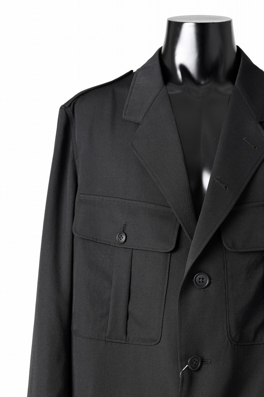 Y's for men Z ACTION PLEATS JACKET / WRINKLED GABARDINE (BLACK) - Image 8