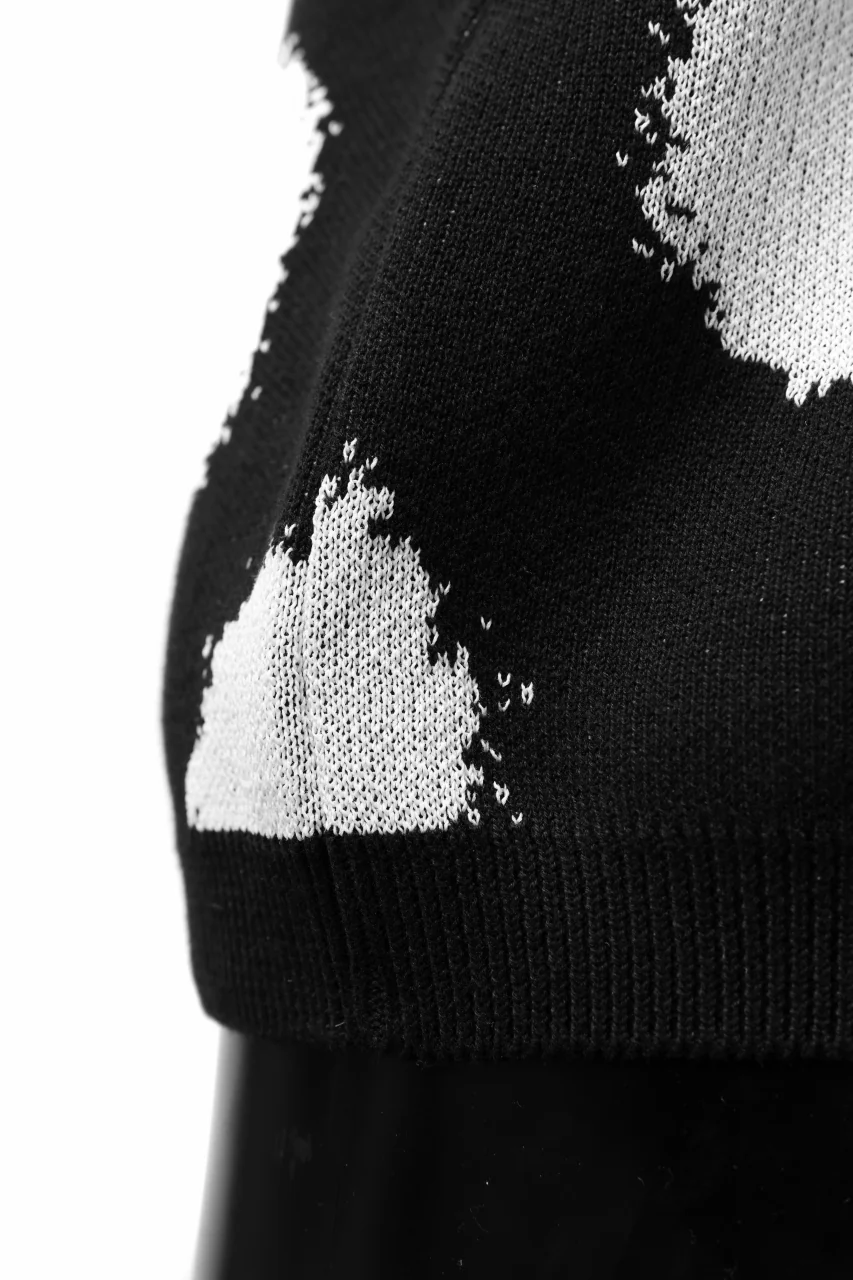 Y's.... HALF SLEEVE KNIT TOPS / DOTS JACQUARD (BLACK) - Image 18