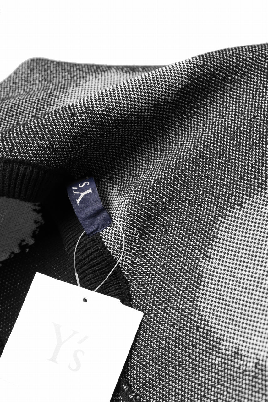 Y's.... HALF SLEEVE KNIT TOPS / DOTS JACQUARD (BLACK) - Image 21