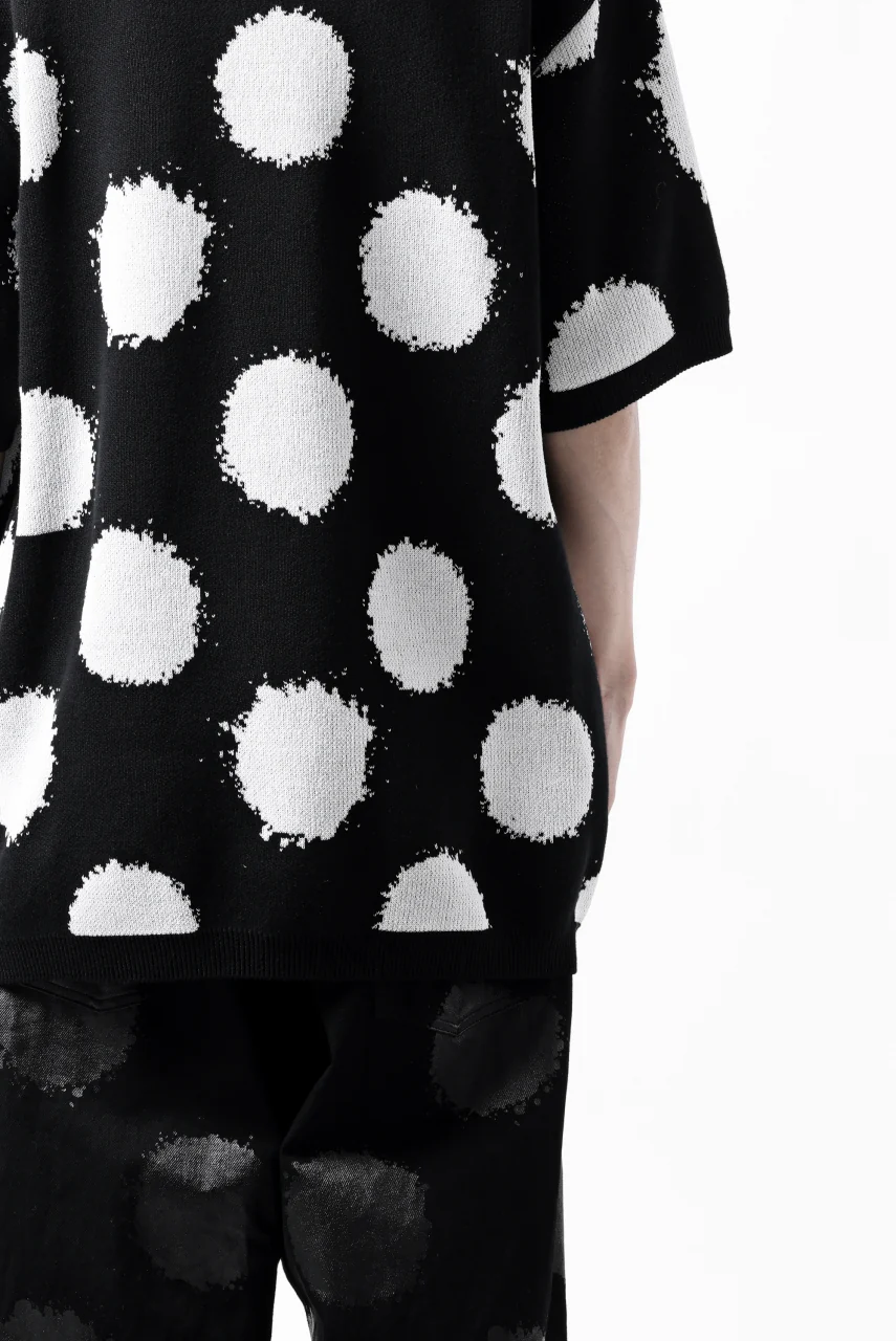 Y's.... HALF SLEEVE KNIT TOPS / DOTS JACQUARD (BLACK) - Image 36