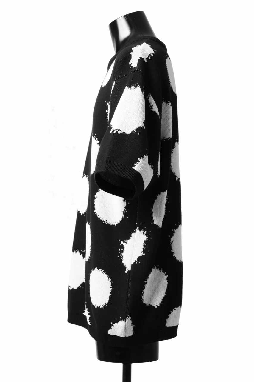 Y's.... HALF SLEEVE KNIT TOPS / DOTS JACQUARD (BLACK) - Image 9