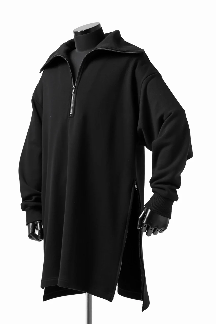Y's HIGH-COLLAR HALF ZIP SWEAT SHIRT (BLACK) - Image 11
