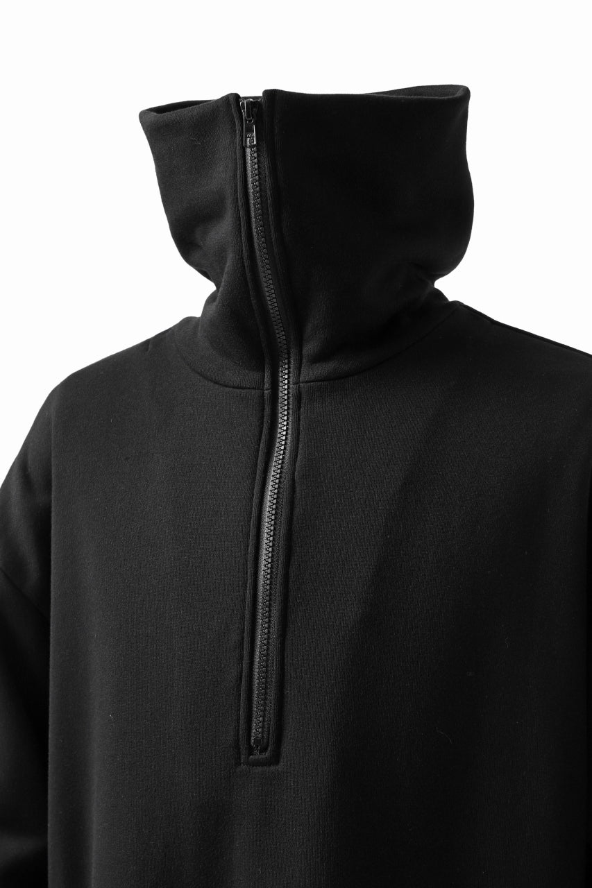 Y's HIGH-COLLAR HALF ZIP SWEAT SHIRT (BLACK) - Image 15
