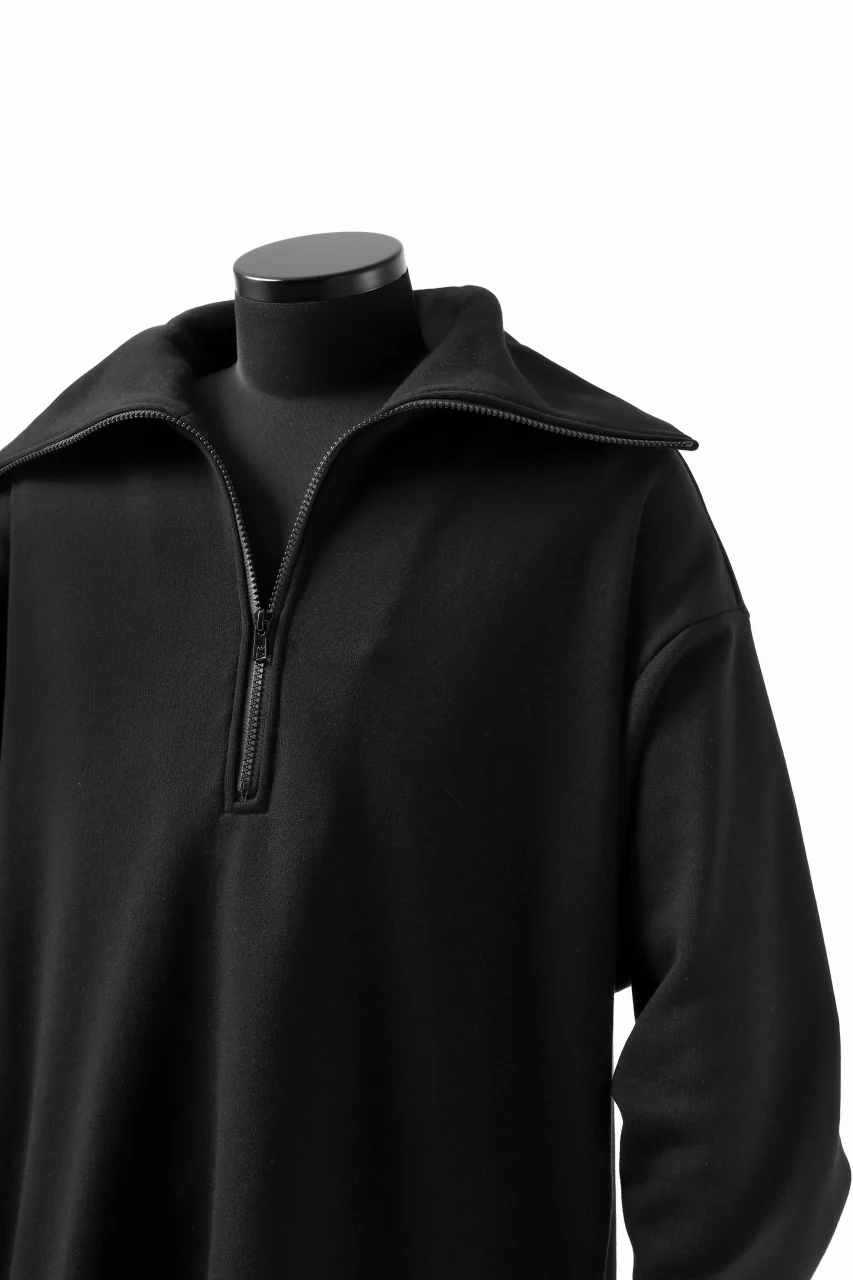 Y's HIGH-COLLAR HALF ZIP SWEAT SHIRT (BLACK) - Image 18