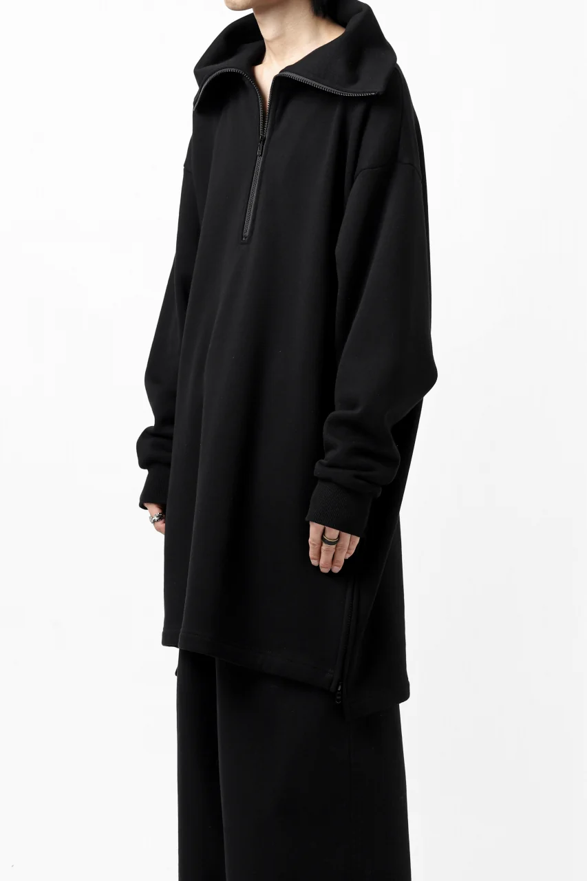 Y's HIGH-COLLAR HALF ZIP SWEAT SHIRT (BLACK) - Image 26