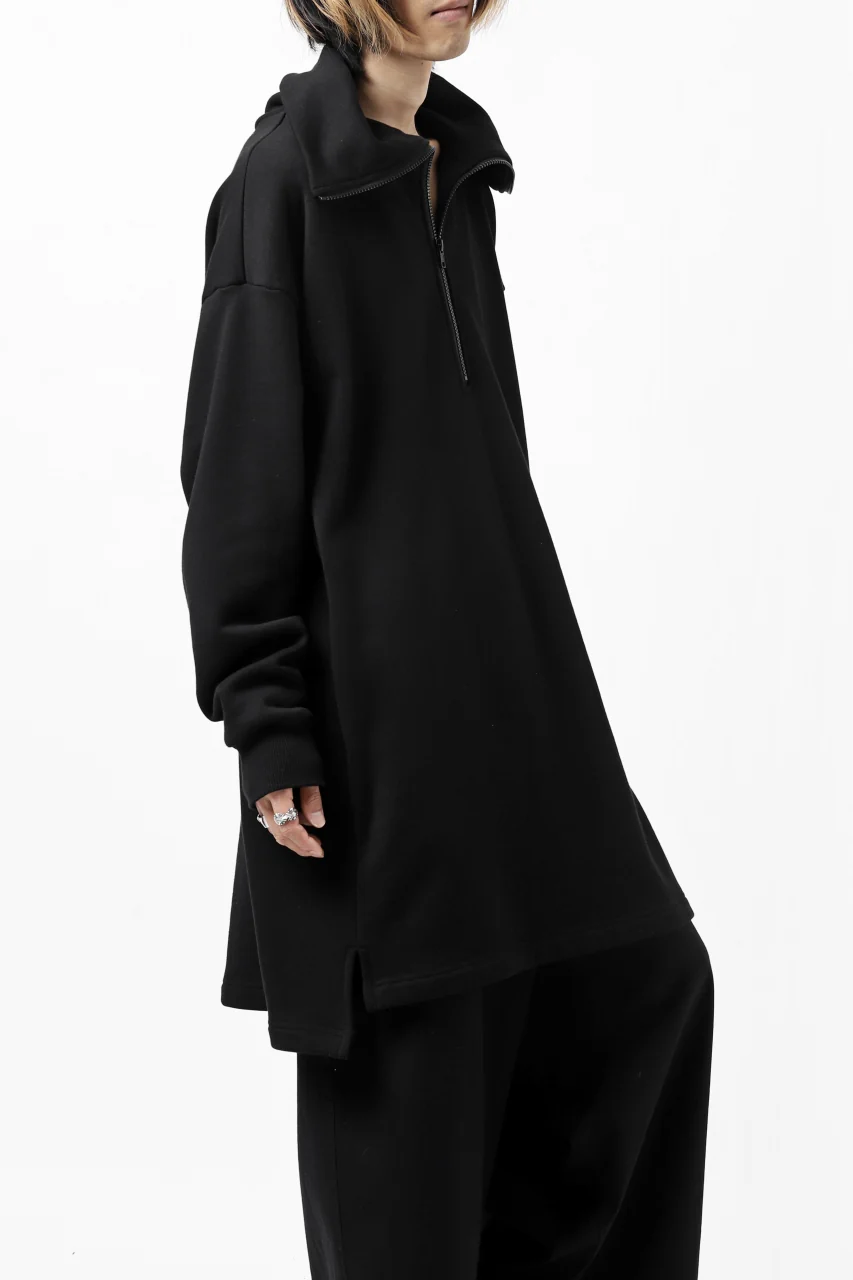 Y's HIGH-COLLAR HALF ZIP SWEAT SHIRT (BLACK) - Image 28