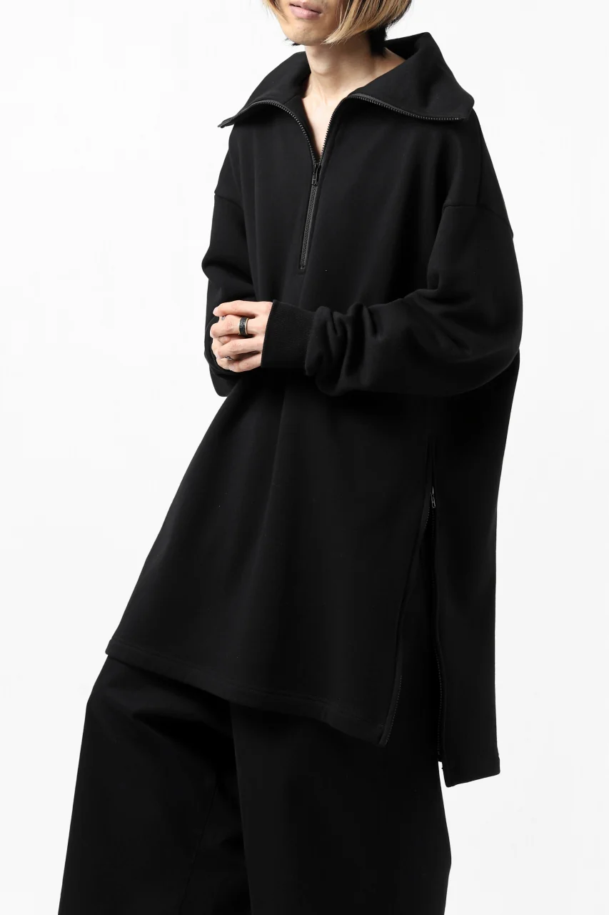 Y's HIGH-COLLAR HALF ZIP SWEAT SHIRT (BLACK) - Image 33