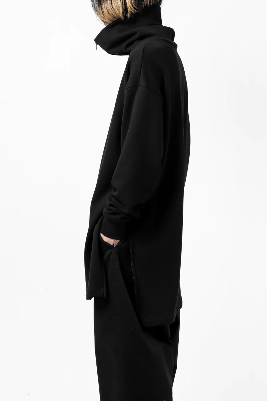 Y's HIGH-COLLAR HALF ZIP SWEAT SHIRT (BLACK) - Image 35