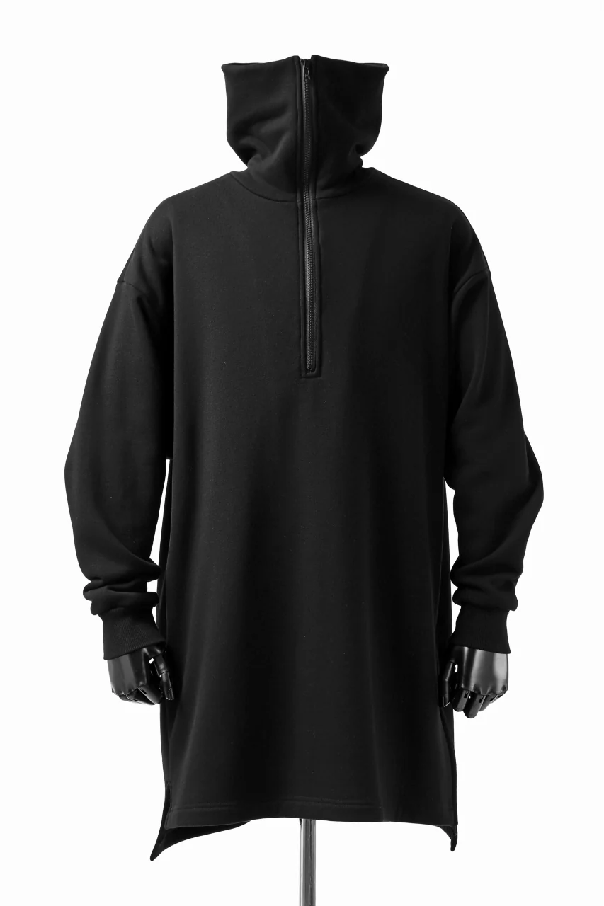 Y's HIGH-COLLAR HALF ZIP SWEAT SHIRT (BLACK) - Image 5