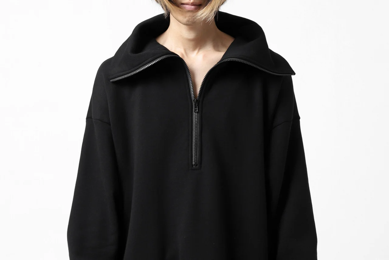 Y's HIGH-COLLAR HALF ZIP SWEAT SHIRT (BLACK) - Image 50