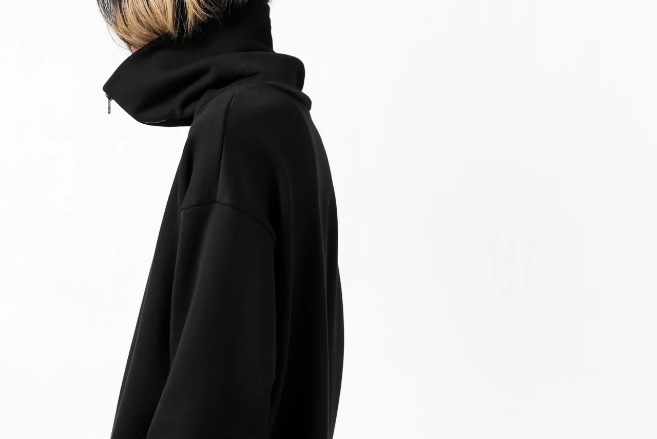 Y's HIGH-COLLAR HALF ZIP SWEAT SHIRT (BLACK) - Image 57