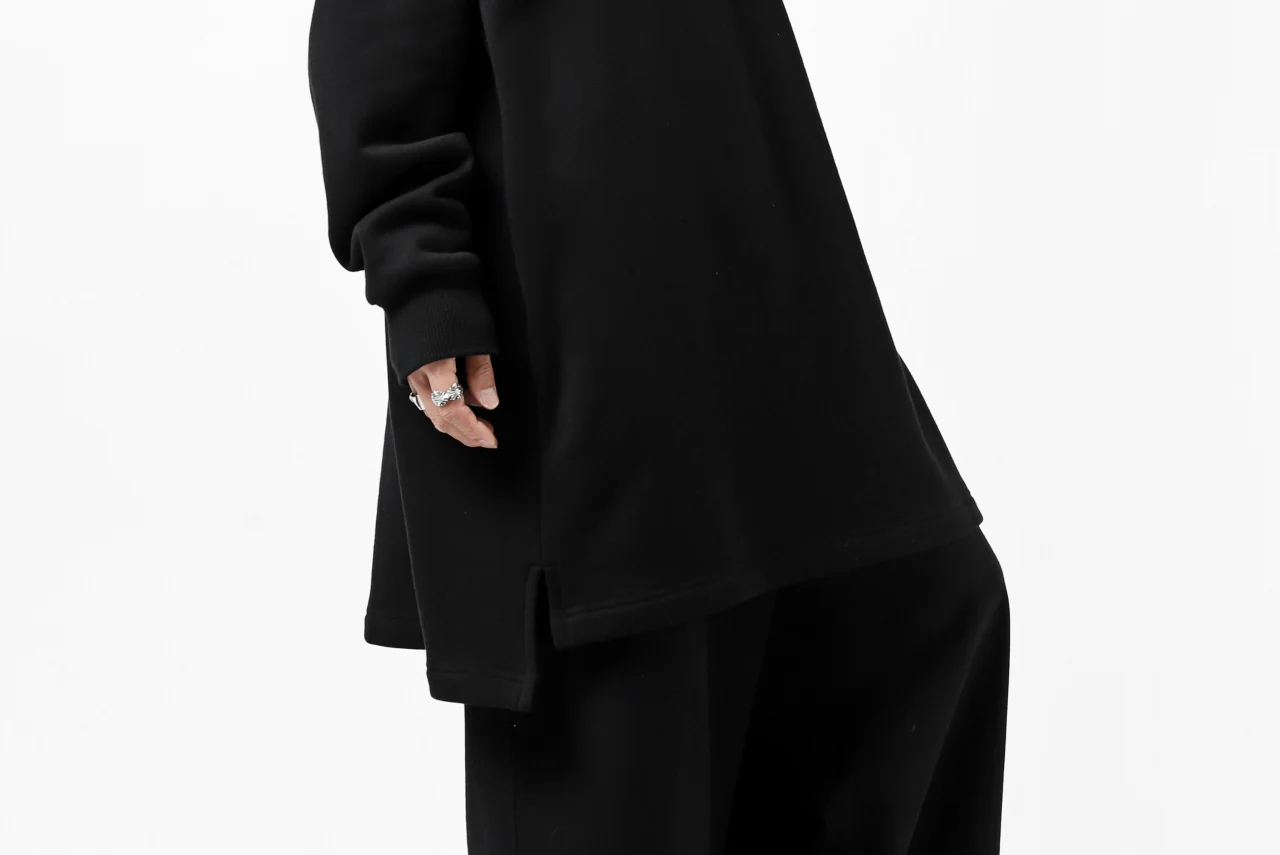 Y's HIGH-COLLAR HALF ZIP SWEAT SHIRT (BLACK) - Image 58