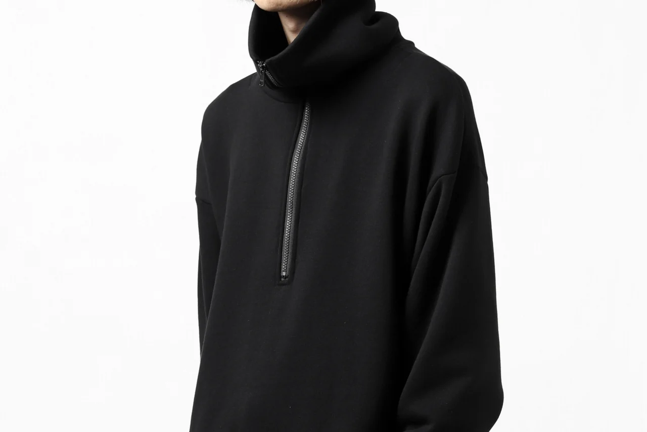 Y's HIGH-COLLAR HALF ZIP SWEAT SHIRT (BLACK) - Image 59