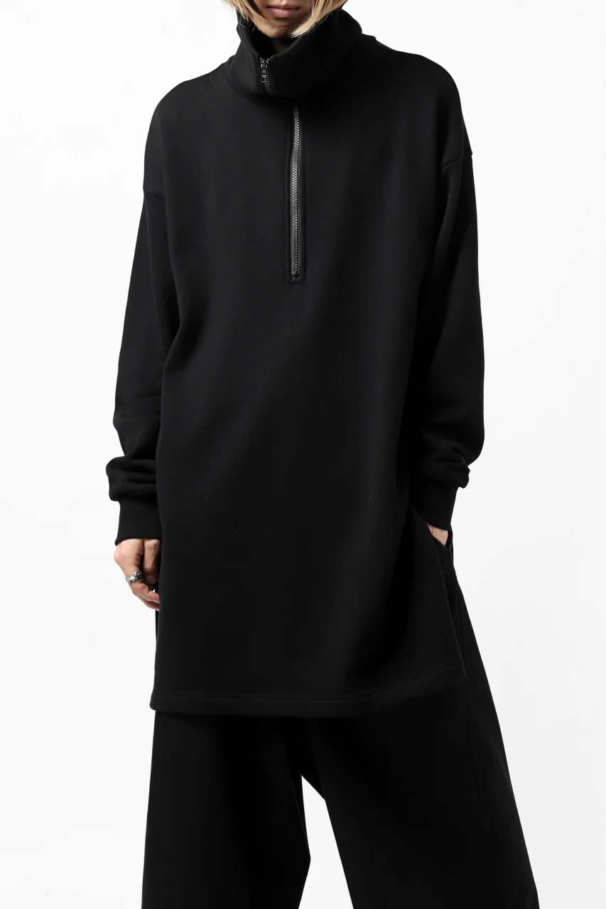 Y's HIGH-COLLAR HALF ZIP SWEAT SHIRT (BLACK) - Image 6