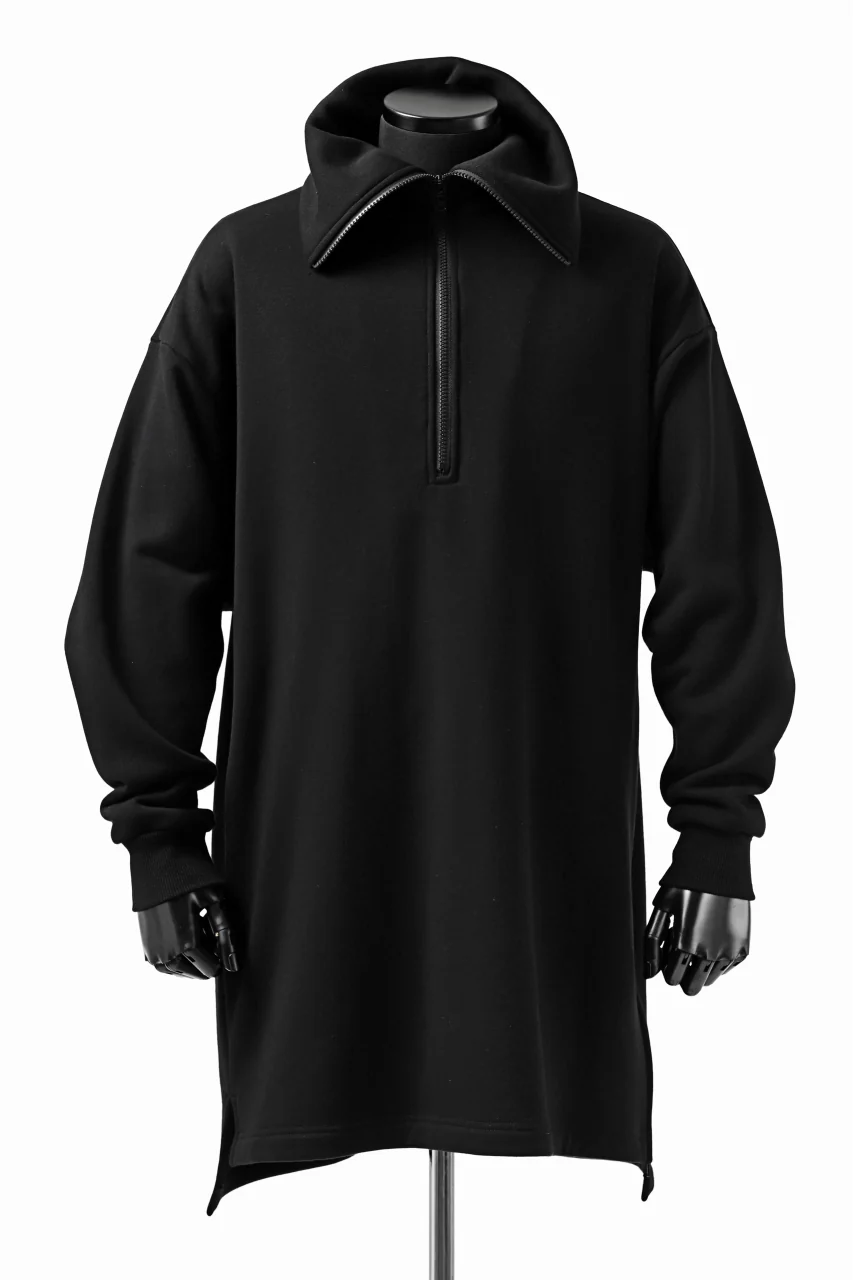 Y's HIGH-COLLAR HALF ZIP SWEAT SHIRT (BLACK) - Image 9