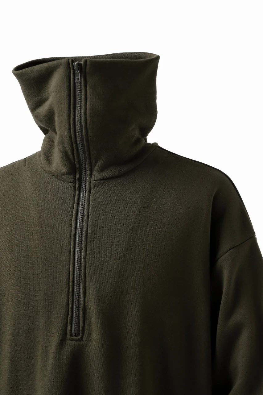 Y's HIGH-COLLAR HALF ZIP SWEAT SHIRT (KHAKI) - Image 16
