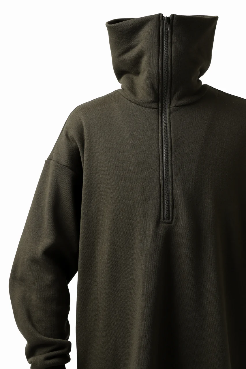 Y's HIGH-COLLAR HALF ZIP SWEAT SHIRT (KHAKI) - Image 17