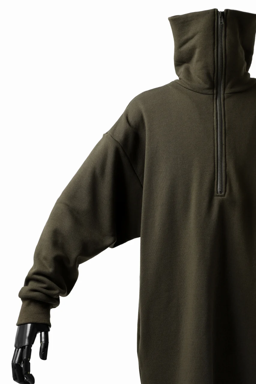 Y's HIGH-COLLAR HALF ZIP SWEAT SHIRT (KHAKI) - Image 18