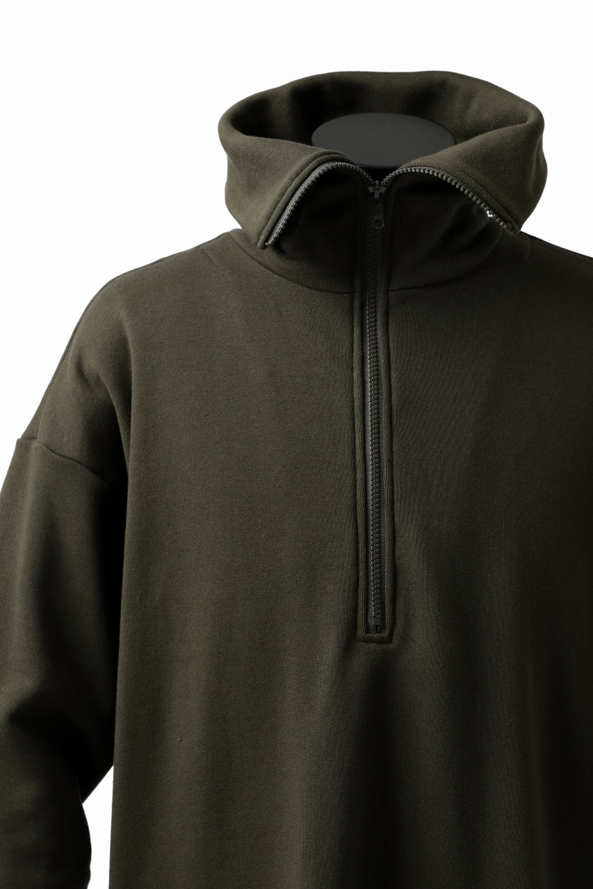 Y's HIGH-COLLAR HALF ZIP SWEAT SHIRT (KHAKI) - Image 19