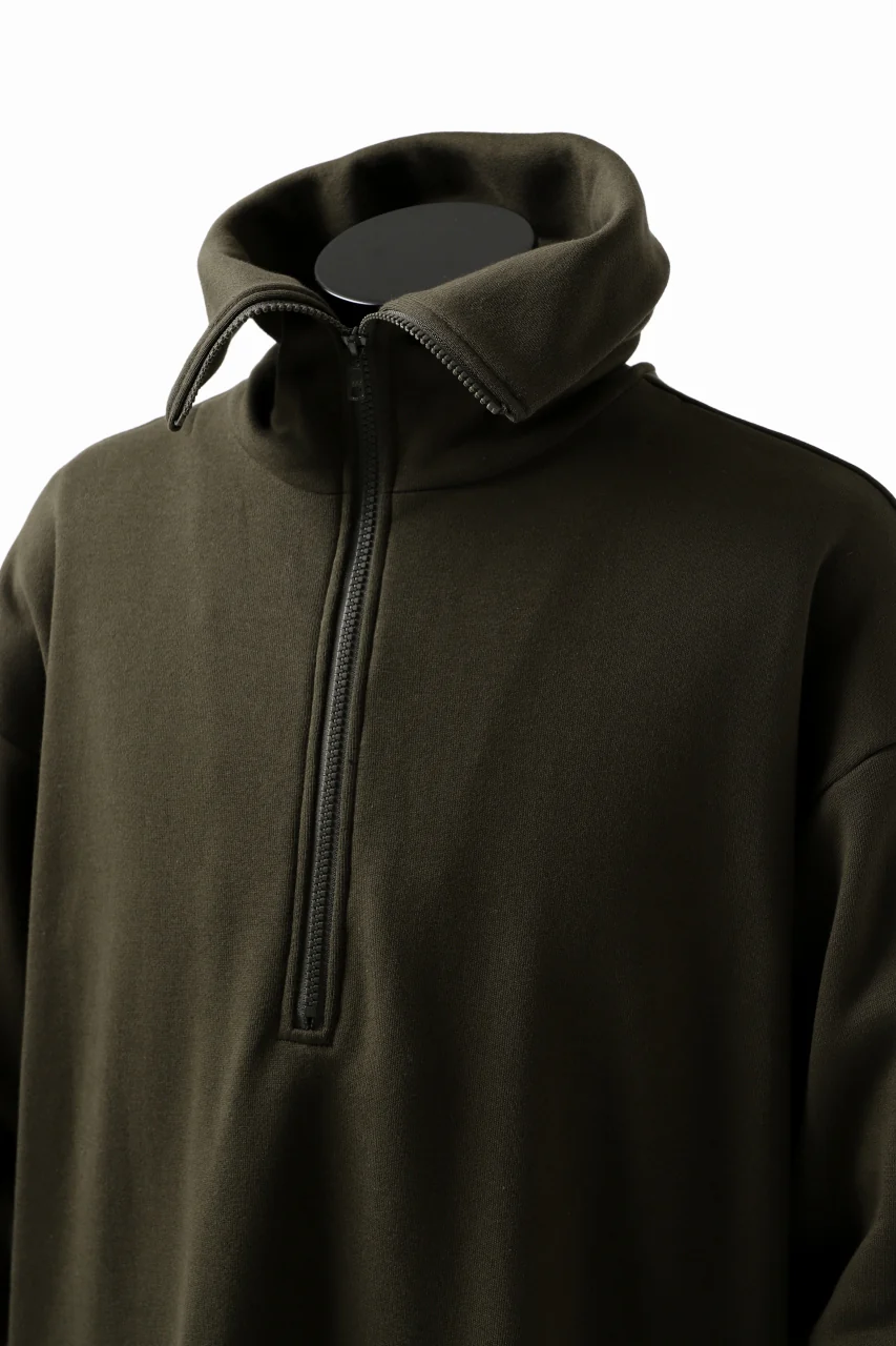 Y's HIGH-COLLAR HALF ZIP SWEAT SHIRT (KHAKI) - Image 20