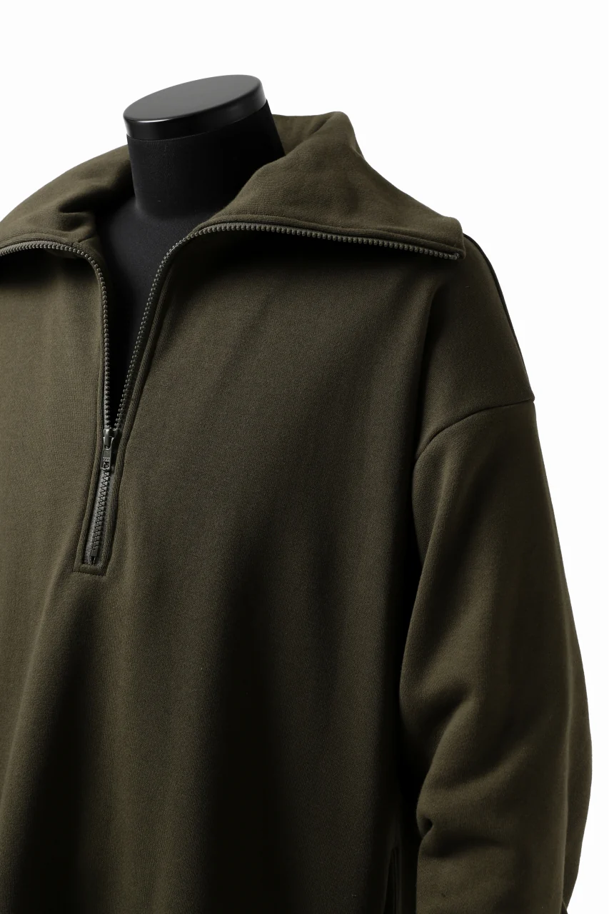 Y's HIGH-COLLAR HALF ZIP SWEAT SHIRT (KHAKI) - Image 22