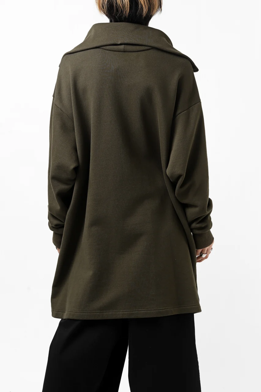 Y's HIGH-COLLAR HALF ZIP SWEAT SHIRT (KHAKI) - Image 31