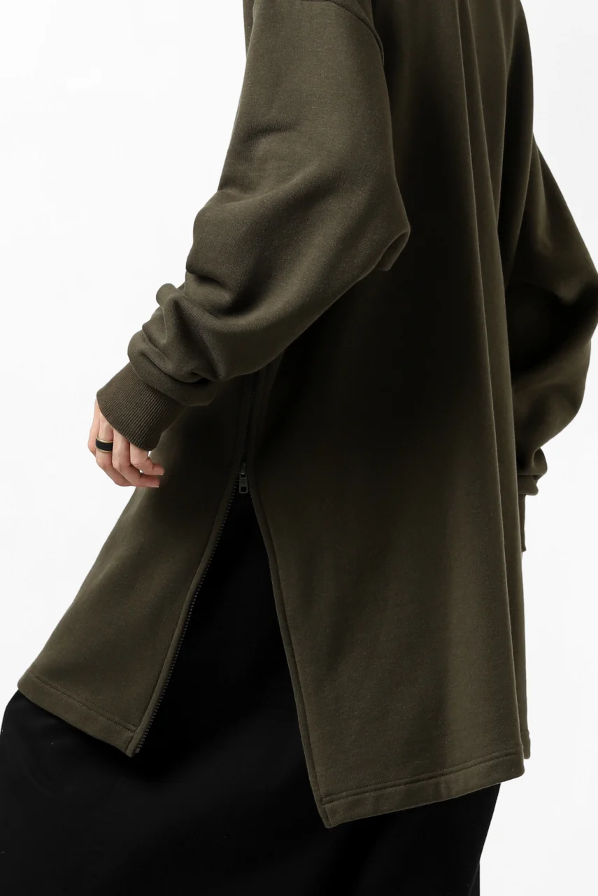 Y's HIGH-COLLAR HALF ZIP SWEAT SHIRT (KHAKI) - Image 47
