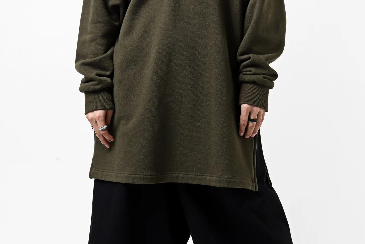 Y's HIGH-COLLAR HALF ZIP SWEAT SHIRT (KHAKI) - Image 56