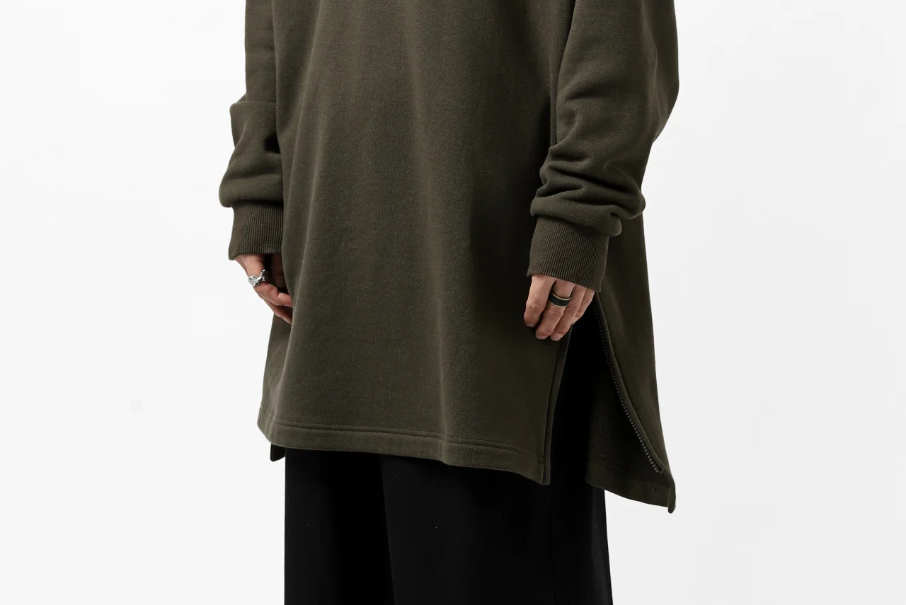 Y's HIGH-COLLAR HALF ZIP SWEAT SHIRT (KHAKI) - Image 57