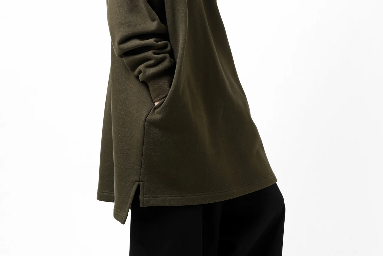 Y's HIGH-COLLAR HALF ZIP SWEAT SHIRT (KHAKI) - Image 58